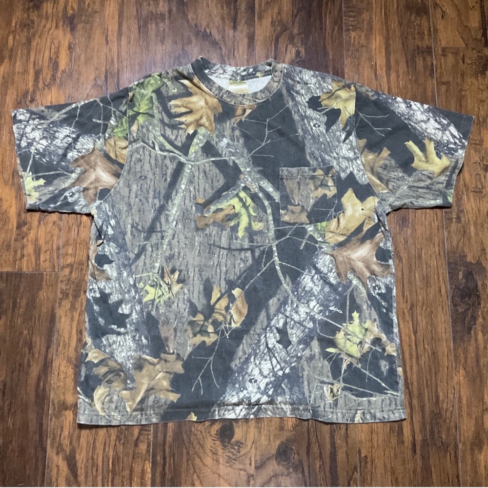 Field Staff Mens Camo Pocket T-Shirt XL Woodland Camouflage Cotton Tee 1060